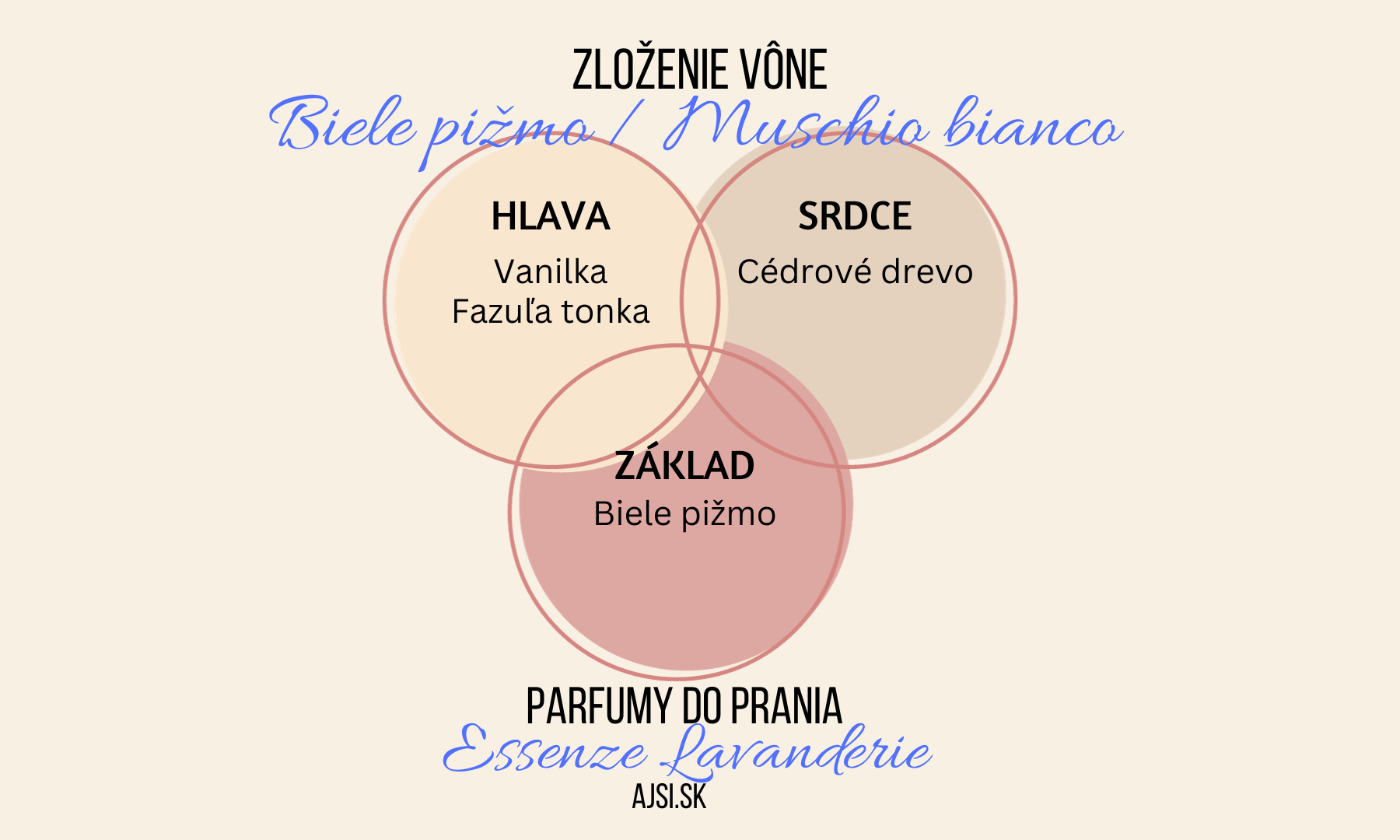 Muschio bianco zloženie vône Essenze Lavanderie ajsi.sk